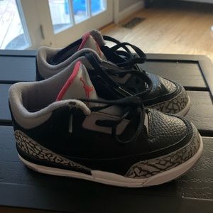Jordan 3 Retro Black Cement Sneakers, Used, Size 10C, No box